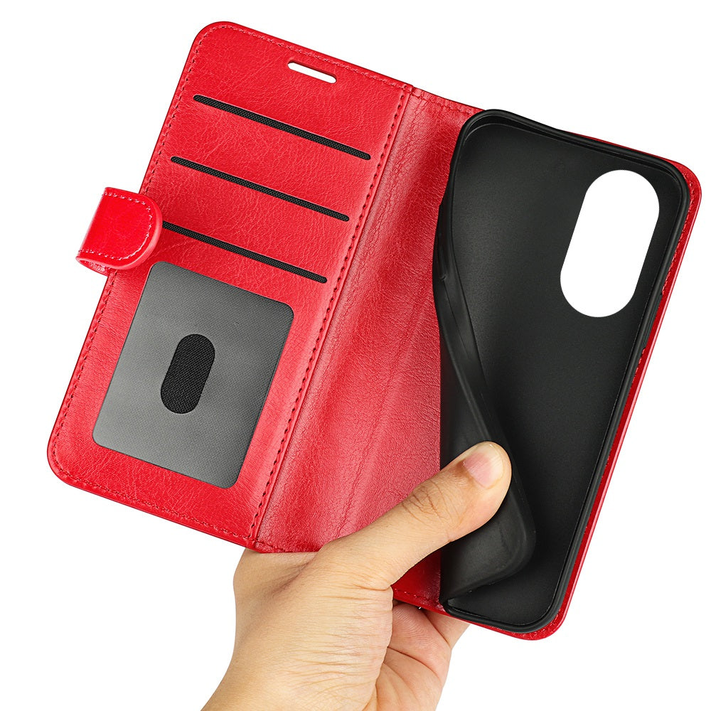 For Honor X7 Crazy Horse Texture Leather Phone Cover Folio Flip Stand Protective Case with Wallet