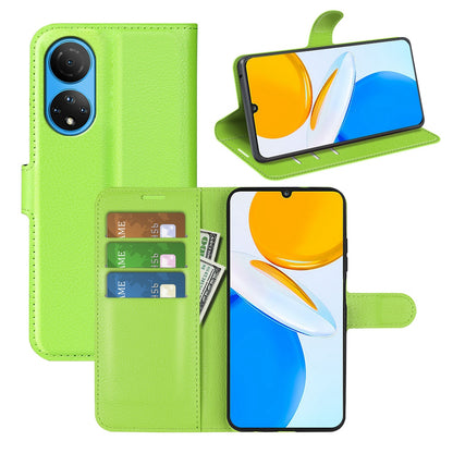 For Honor X7 Litchi Texture PU Leather Phone Full-protection Case Wallet Stand Function Shockproof Cover