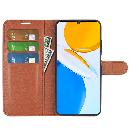 For Honor X7 Litchi Texture PU Leather Phone Full-protection Case Wallet Stand Function Shockproof Cover