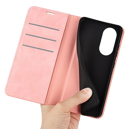For Honor X7 Skin-touch Feeling PU Leather Cover Magnetic Auto-absorbed Phone Wallet Stand Case