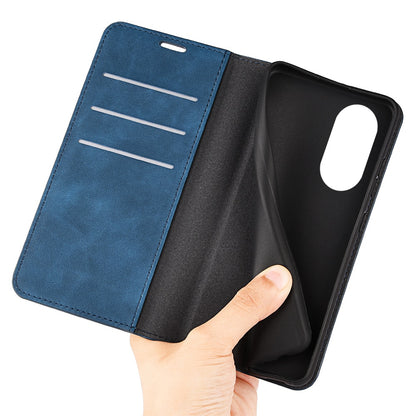 For Honor X7 Skin-touch Feeling PU Leather Cover Magnetic Auto-absorbed Phone Wallet Stand Case