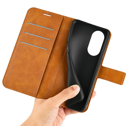 For Honor X7 Square Magnetic Clasp Textured PU Leather Cover Anti-drop Flip Stand Wallet Phone Case