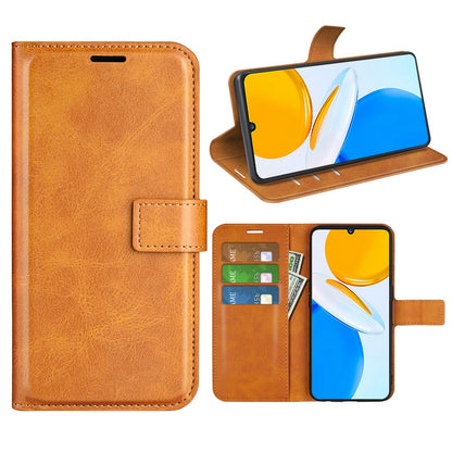 For Honor X7 Square Magnetic Clasp Textured PU Leather Cover Anti-drop Flip Stand Wallet Phone Case