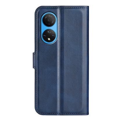 For Honor X7 Square Magnetic Clasp Textured PU Leather Cover Anti-drop Flip Stand Wallet Phone Case