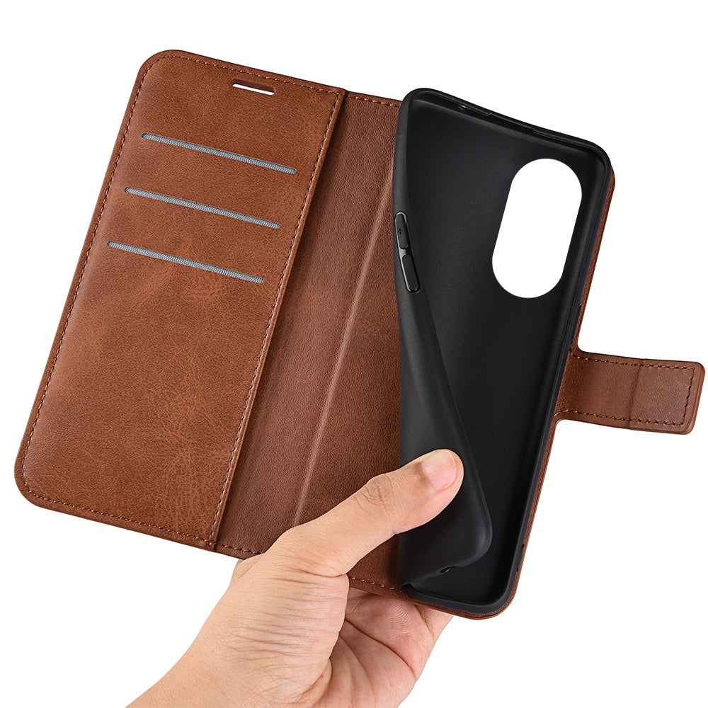 For Honor X7 Square Magnetic Clasp Textured PU Leather Cover Anti-drop Flip Stand Wallet Phone Case