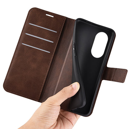 For Honor X7 Square Magnetic Clasp Textured PU Leather Cover Anti-drop Flip Stand Wallet Phone Case