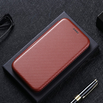 For Honor X8 Anti-fall PU Leather Carbon Fiber Texture Case Magnetic Auto-absorbed Adjustable Stand Cell Phone Shell