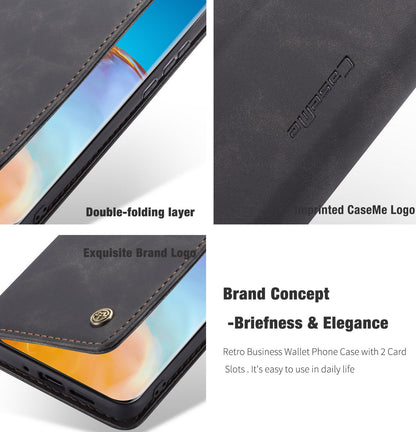 CASEME 013 Series for Huawei P40 Pro Foldable Stand PU Leather Cover Wallet Phone Case