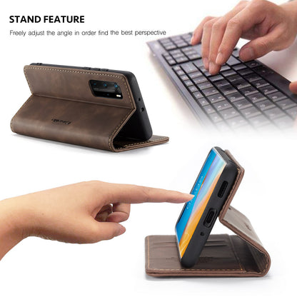 CASEME 013 Series for Huawei P40 Pro Foldable Stand PU Leather Cover Wallet Phone Case
