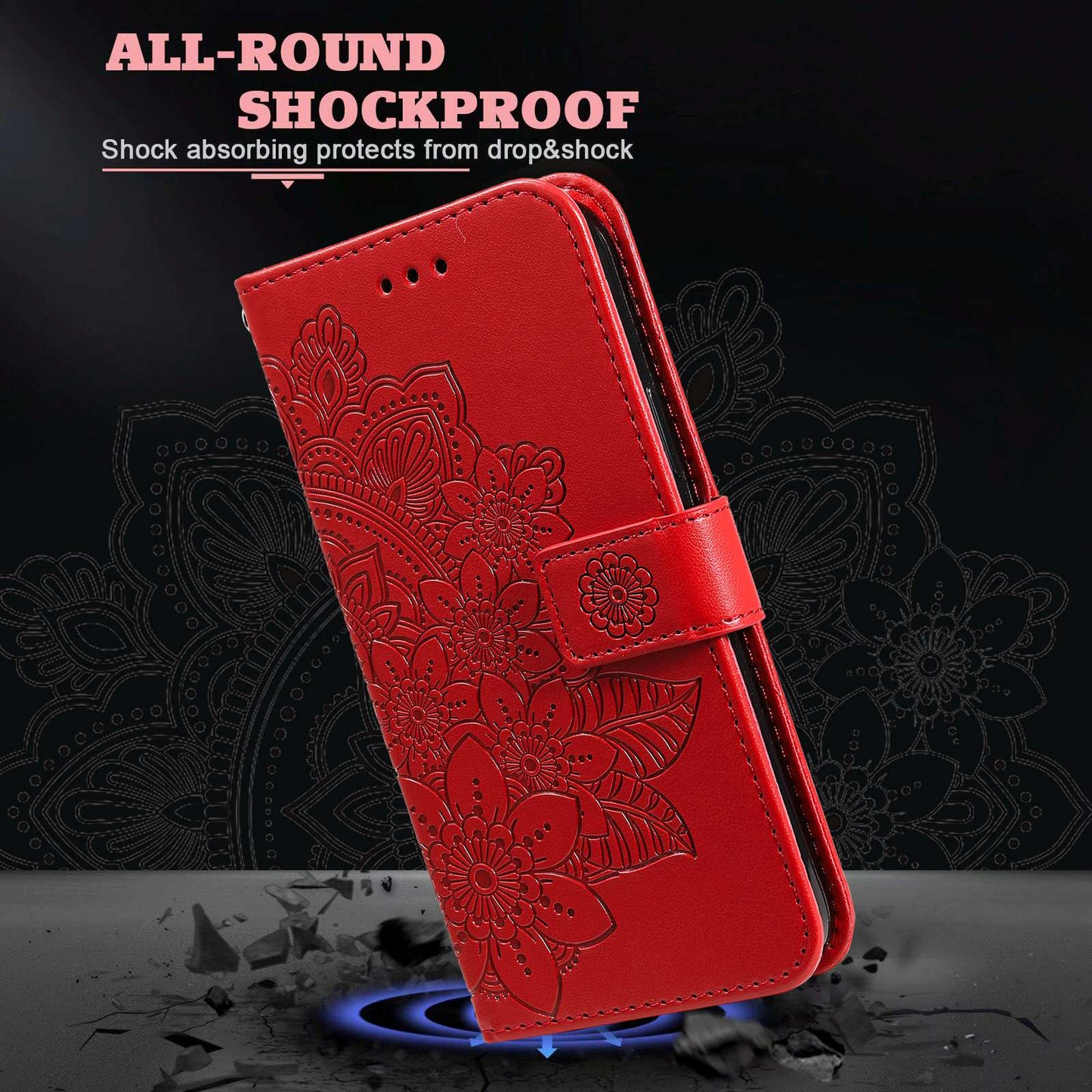 For Huawei nova 9 Pro/Honor 50 Pro Wallet Style Full Coverage Case Flower Imprinting Magnetic Closing Leather Phone Shell with Stand