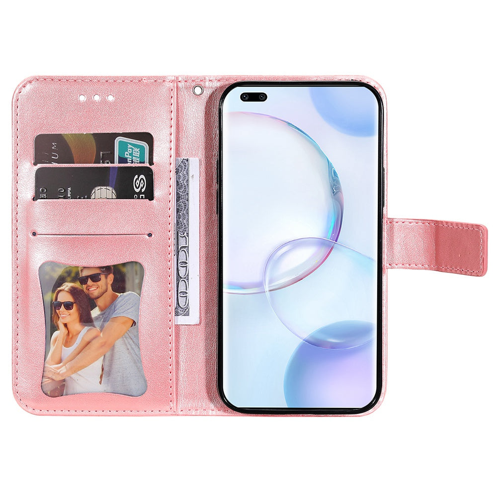 For Huawei nova 9 Pro/Honor 50 Pro Wallet Style Full Coverage Case Flower Imprinting Magnetic Closing Leather Phone Shell with Stand