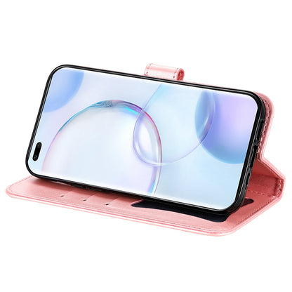For Huawei nova 9 Pro/Honor 50 Pro Wallet Style Full Coverage Case Flower Imprinting Magnetic Closing Leather Phone Shell with Stand