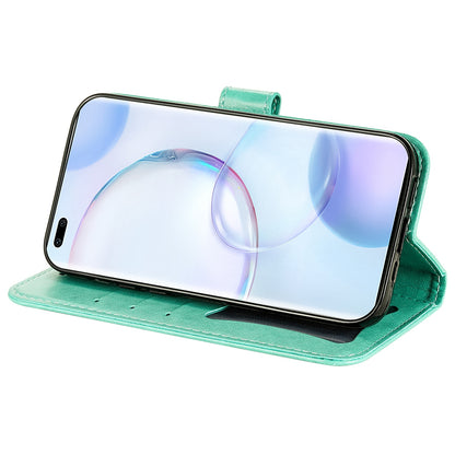 For Huawei nova 9 Pro/Honor 50 Pro Wallet Style Full Coverage Case Flower Imprinting Magnetic Closing Leather Phone Shell with Stand