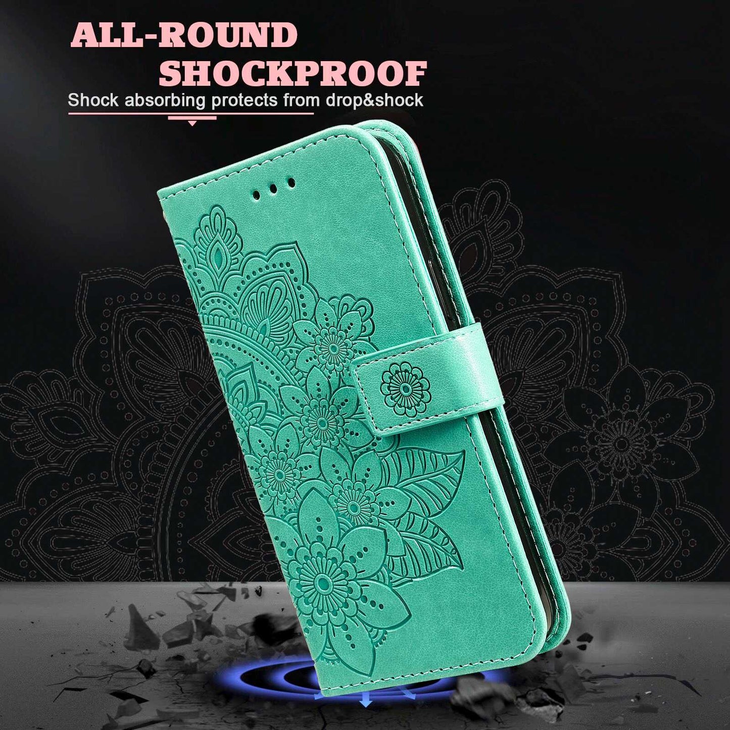 For Huawei nova 9 Pro/Honor 50 Pro Wallet Style Full Coverage Case Flower Imprinting Magnetic Closing Leather Phone Shell with Stand