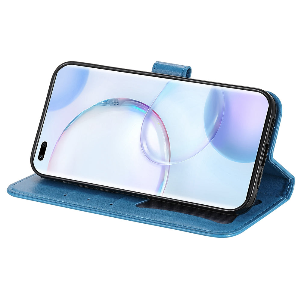 For Huawei nova 9 Pro/Honor 50 Pro Wallet Style Full Coverage Case Flower Imprinting Magnetic Closing Leather Phone Shell with Stand
