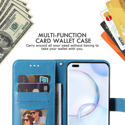 For Huawei nova 9 Pro/Honor 50 Pro Wallet Style Full Coverage Case Flower Imprinting Magnetic Closing Leather Phone Shell with Stand