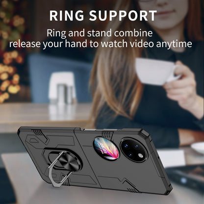 For Huawei P50 Pocket PC+TPU Phone Case Rotating Ring Kickstand Shockproof Anti-fall Cover