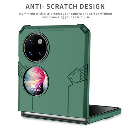 For Huawei P50 Pocket PC+TPU Phone Case Rotating Ring Kickstand Shockproof Anti-fall Cover