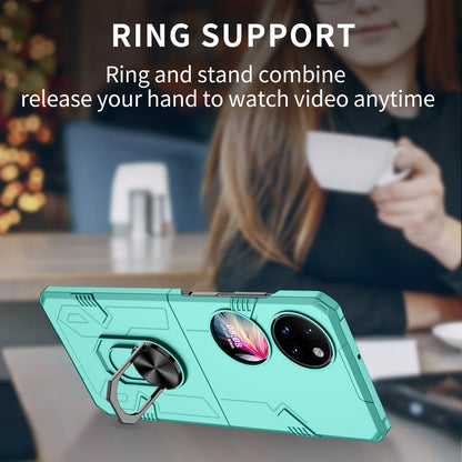 For Huawei P50 Pocket PC+TPU Phone Case Rotating Ring Kickstand Shockproof Anti-fall Cover