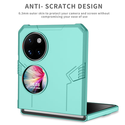 For Huawei P50 Pocket PC+TPU Phone Case Rotating Ring Kickstand Shockproof Anti-fall Cover