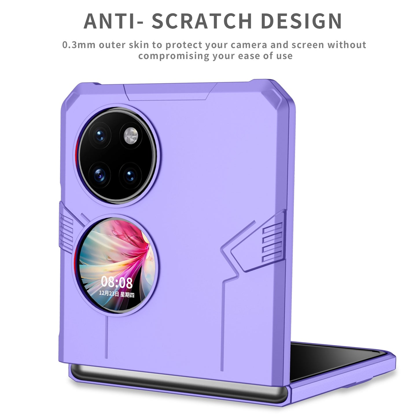 For Huawei P50 Pocket PC+TPU Phone Case Rotating Ring Kickstand Shockproof Anti-fall Cover