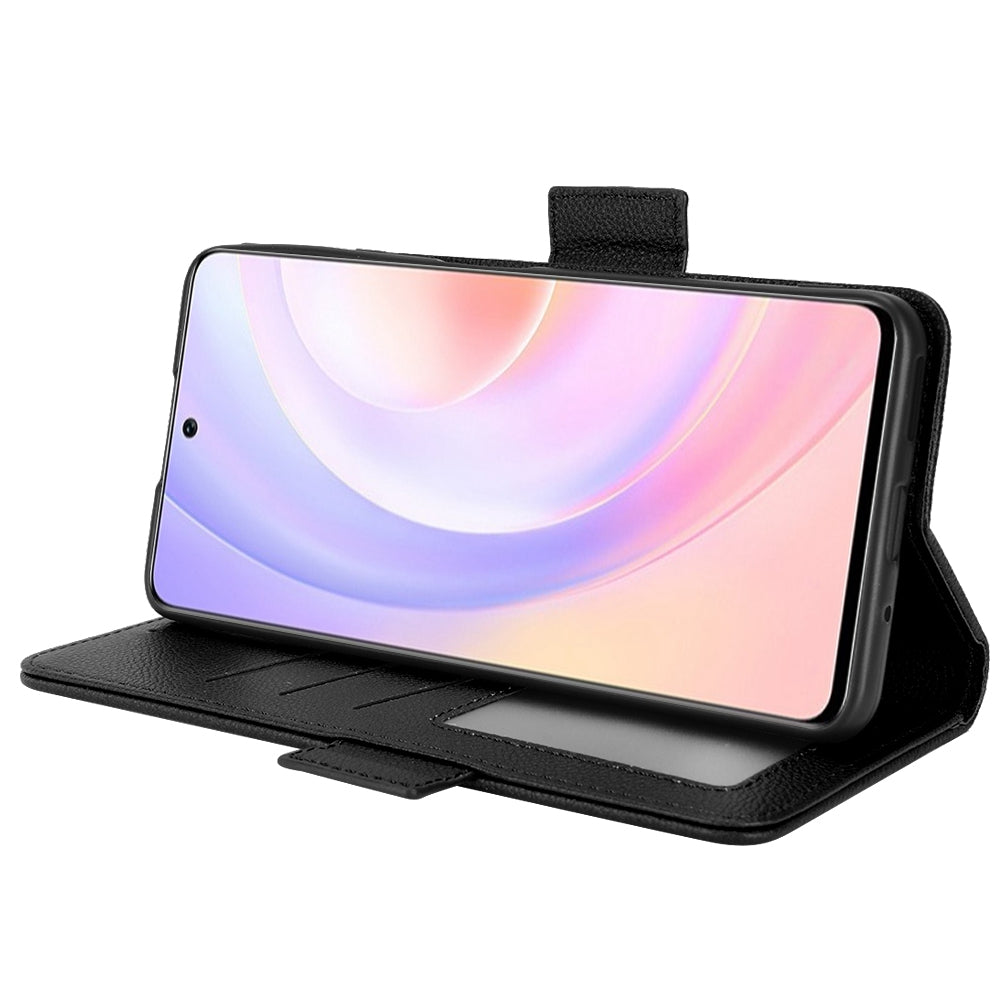 For Huawei nova 9 SE/Honor 50 SE Litchi Texture PU Leather Flip Folio Cover Wallet Design Stand Magnetic Protective Phone Case
