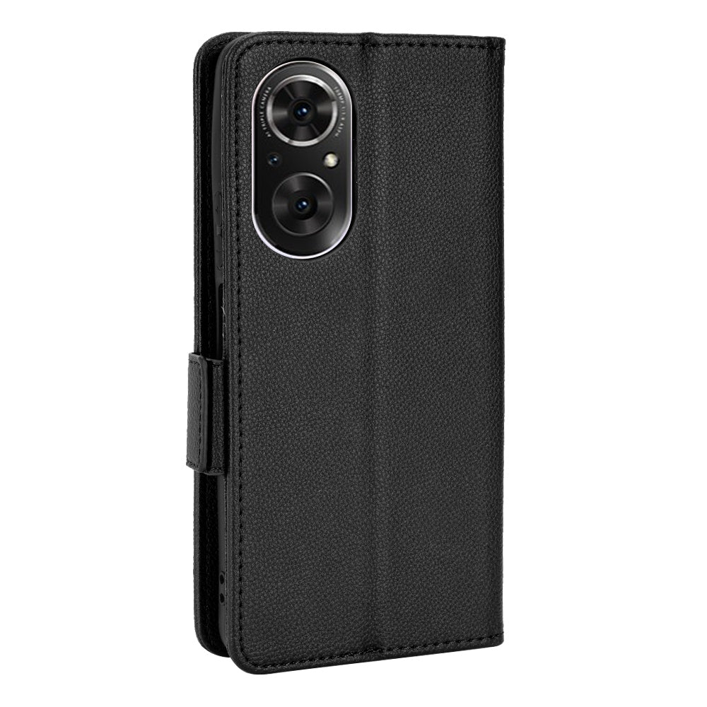 For Huawei nova 9 SE/Honor 50 SE Litchi Texture PU Leather Flip Folio Cover Wallet Design Stand Magnetic Protective Phone Case