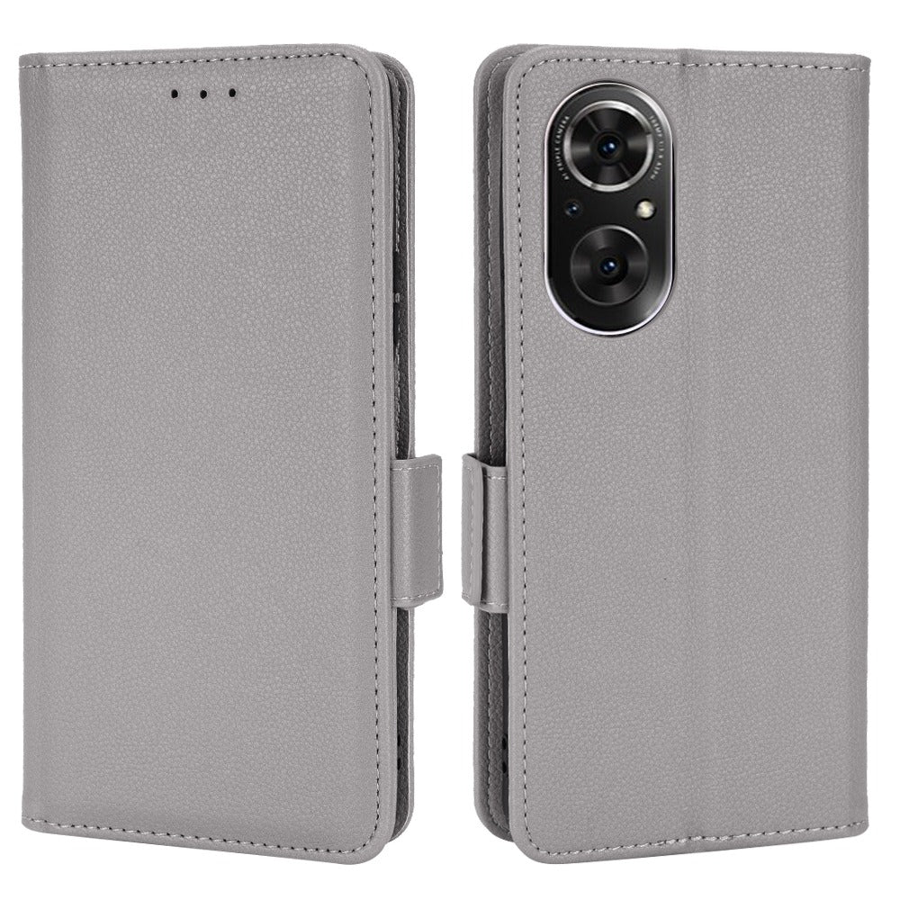 For Huawei nova 9 SE/Honor 50 SE Litchi Texture PU Leather Flip Folio Cover Wallet Design Stand Magnetic Protective Phone Case