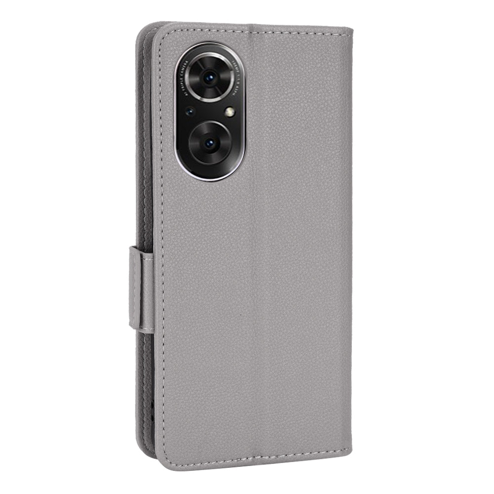 For Huawei nova 9 SE/Honor 50 SE Litchi Texture PU Leather Flip Folio Cover Wallet Design Stand Magnetic Protective Phone Case