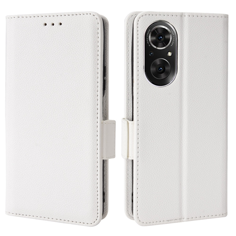 For Huawei nova 9 SE/Honor 50 SE Litchi Texture PU Leather Flip Folio Cover Wallet Design Stand Magnetic Protective Phone Case