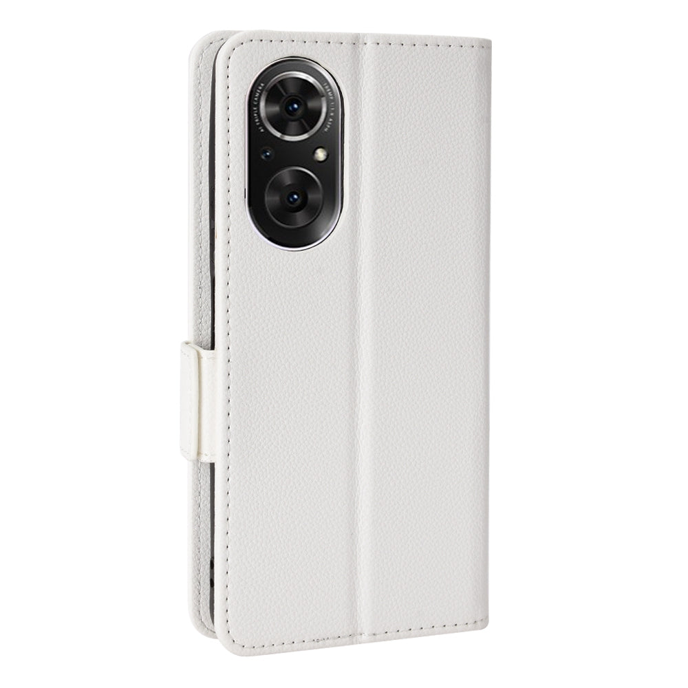 For Huawei nova 9 SE/Honor 50 SE Litchi Texture PU Leather Flip Folio Cover Wallet Design Stand Magnetic Protective Phone Case