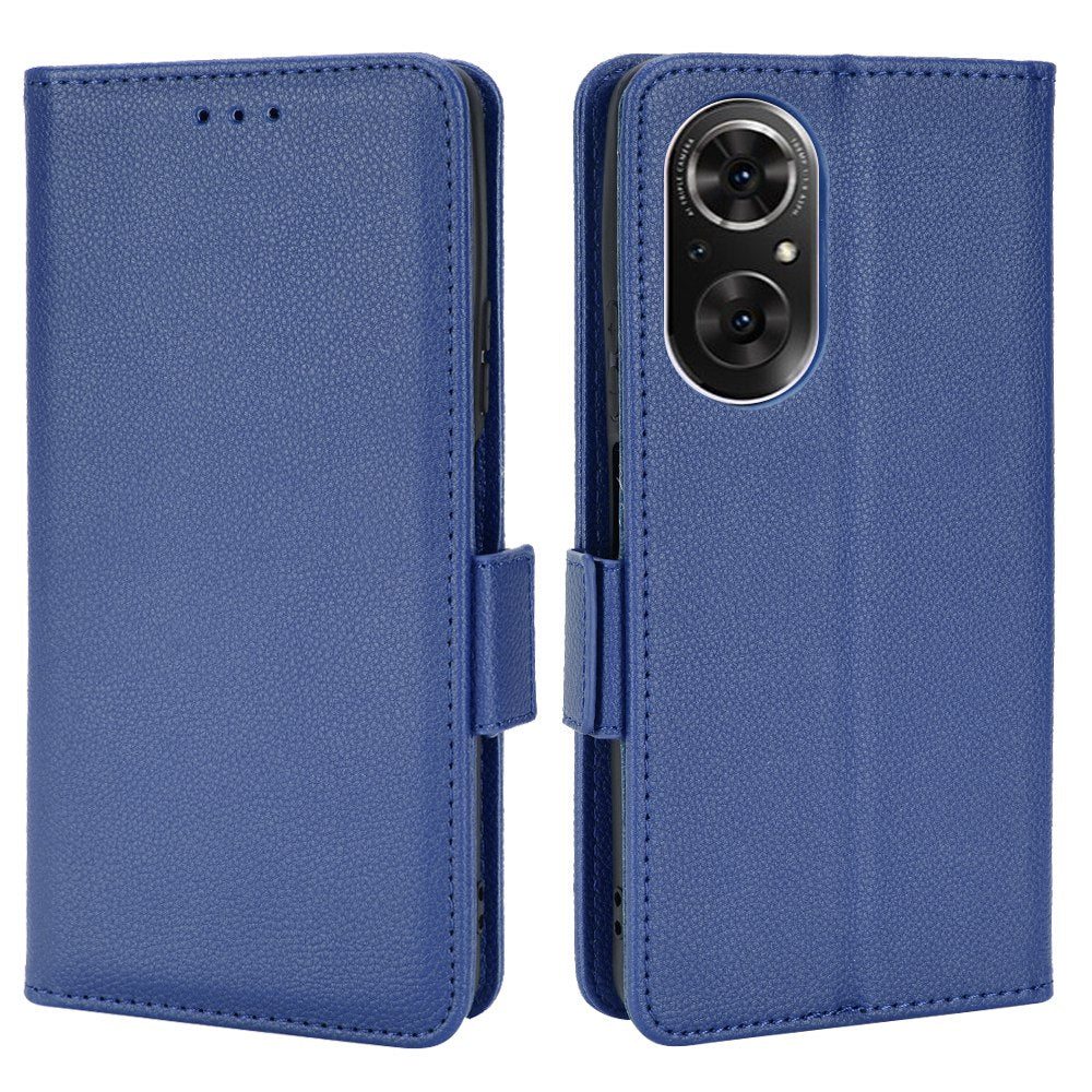 For Huawei nova 9 SE/Honor 50 SE Litchi Texture PU Leather Flip Folio Cover Wallet Design Stand Magnetic Protective Phone Case