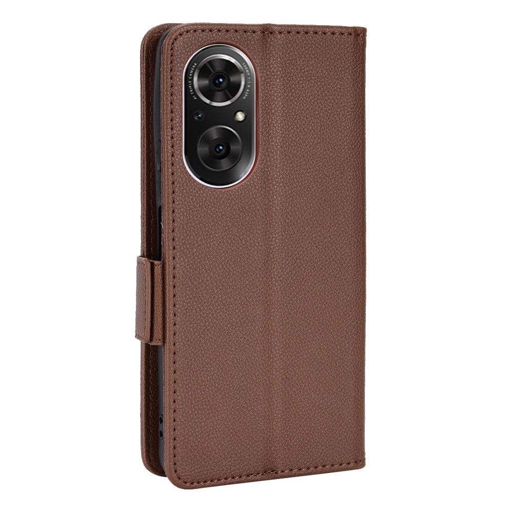 For Huawei nova 9 SE/Honor 50 SE Litchi Texture PU Leather Flip Folio Cover Wallet Design Stand Magnetic Protective Phone Case