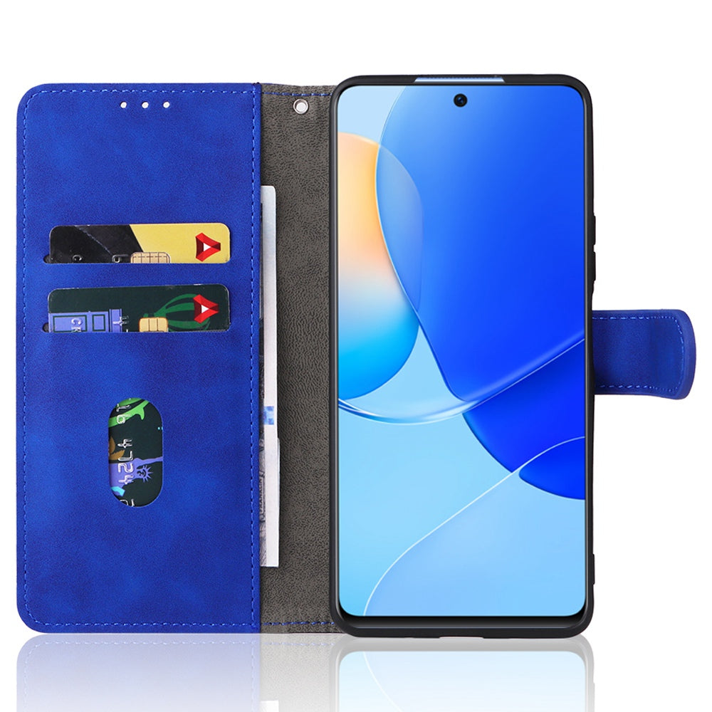 Skin-touch Feeling Phone Case for Huawei nova 9 SE, Anti-scratch PU Leather + TPU Stand Wallet Shell