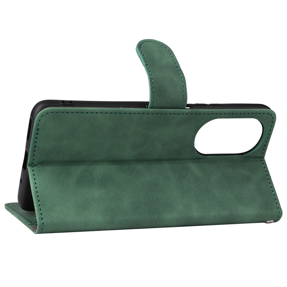 Skin-touch Feeling Phone Case for Huawei nova 9 SE, Anti-scratch PU Leather + TPU Stand Wallet Shell