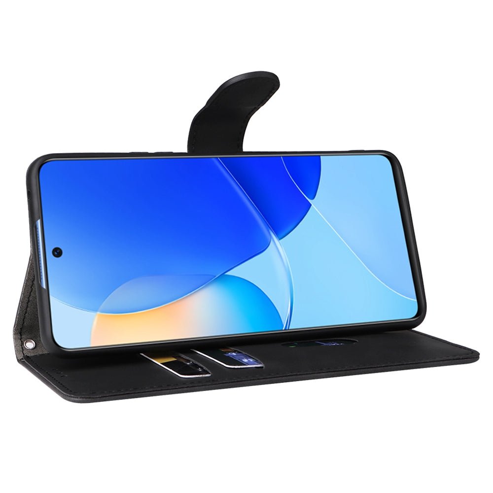 Skin-touch Feeling Phone Case for Huawei nova 9 SE, Anti-scratch PU Leather + TPU Stand Wallet Shell