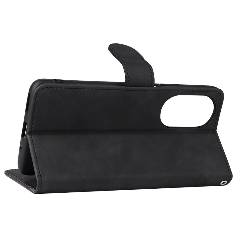 Skin-touch Feeling Phone Case for Huawei nova 9 SE, Anti-scratch PU Leather + TPU Stand Wallet Shell