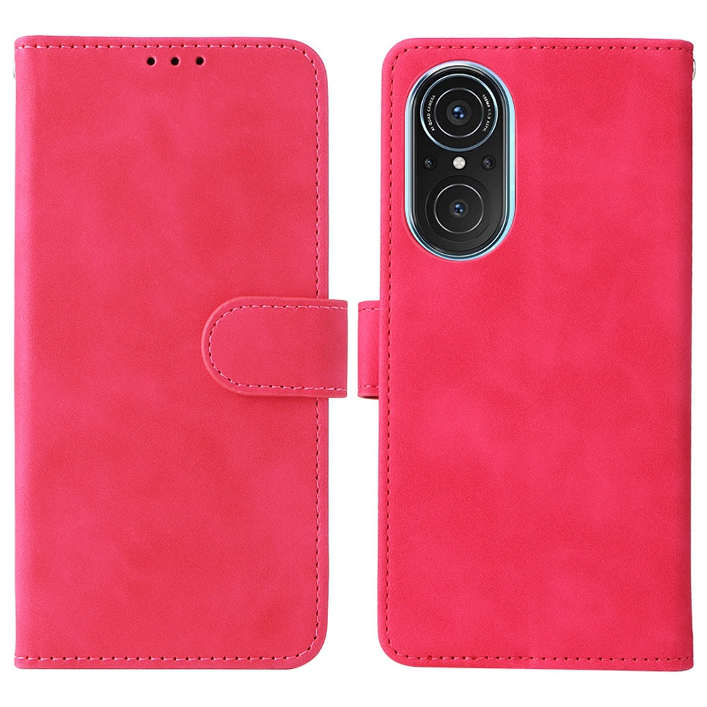 Skin-touch Feeling Phone Case for Huawei nova 9 SE, Anti-scratch PU Leather + TPU Stand Wallet Shell