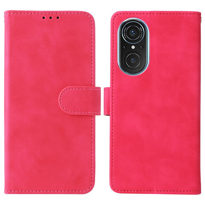 Skin-touch Feeling Phone Case for Huawei nova 9 SE, Anti-scratch PU Leather + TPU Stand Wallet Shell