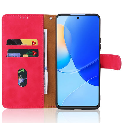 Skin-touch Feeling Phone Case for Huawei nova 9 SE, Anti-scratch PU Leather + TPU Stand Wallet Shell