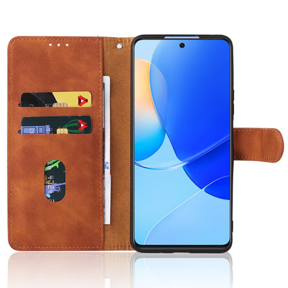 Skin-touch Feeling Phone Case for Huawei nova 9 SE, Anti-scratch PU Leather + TPU Stand Wallet Shell