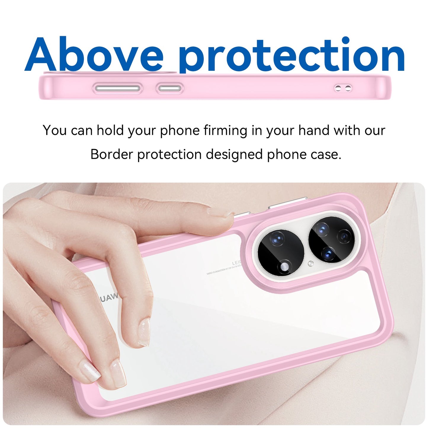 For Honor P50/P50E TPU + Acrylic Hybrid Case Independent PC Buttons Anti-dust Mobile Phone Shell