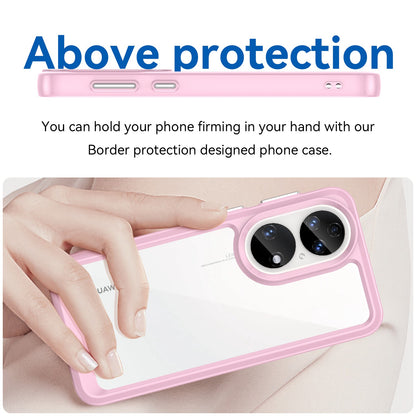 For Honor P50/P50E TPU + Acrylic Hybrid Case Independent PC Buttons Anti-dust Mobile Phone Shell
