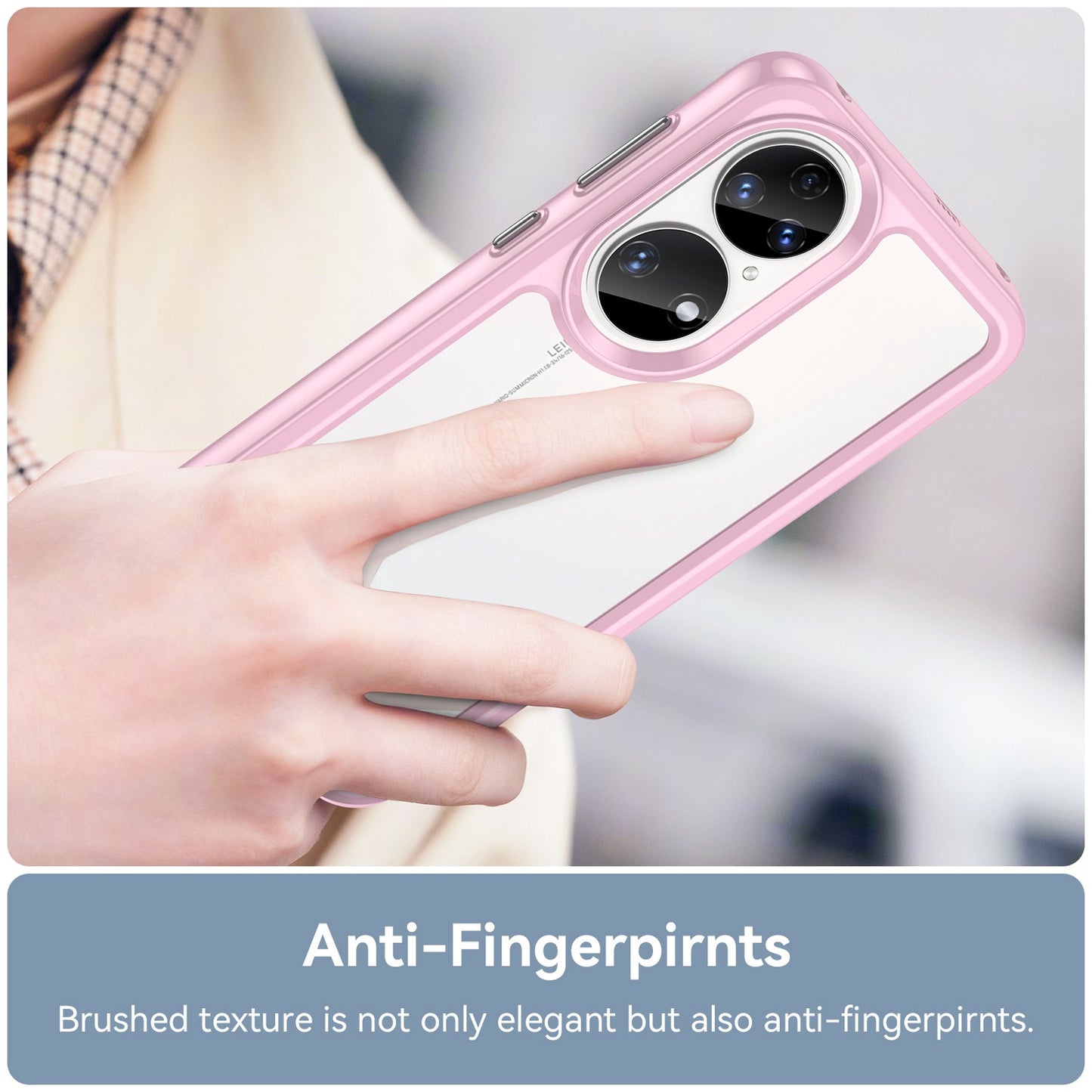 For Honor P50/P50E TPU + Acrylic Hybrid Case Independent PC Buttons Anti-dust Mobile Phone Shell