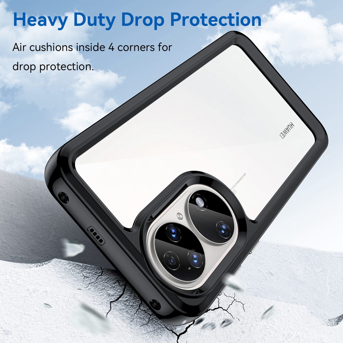 For Honor P50/P50E TPU + Acrylic Hybrid Case Independent PC Buttons Anti-dust Mobile Phone Shell