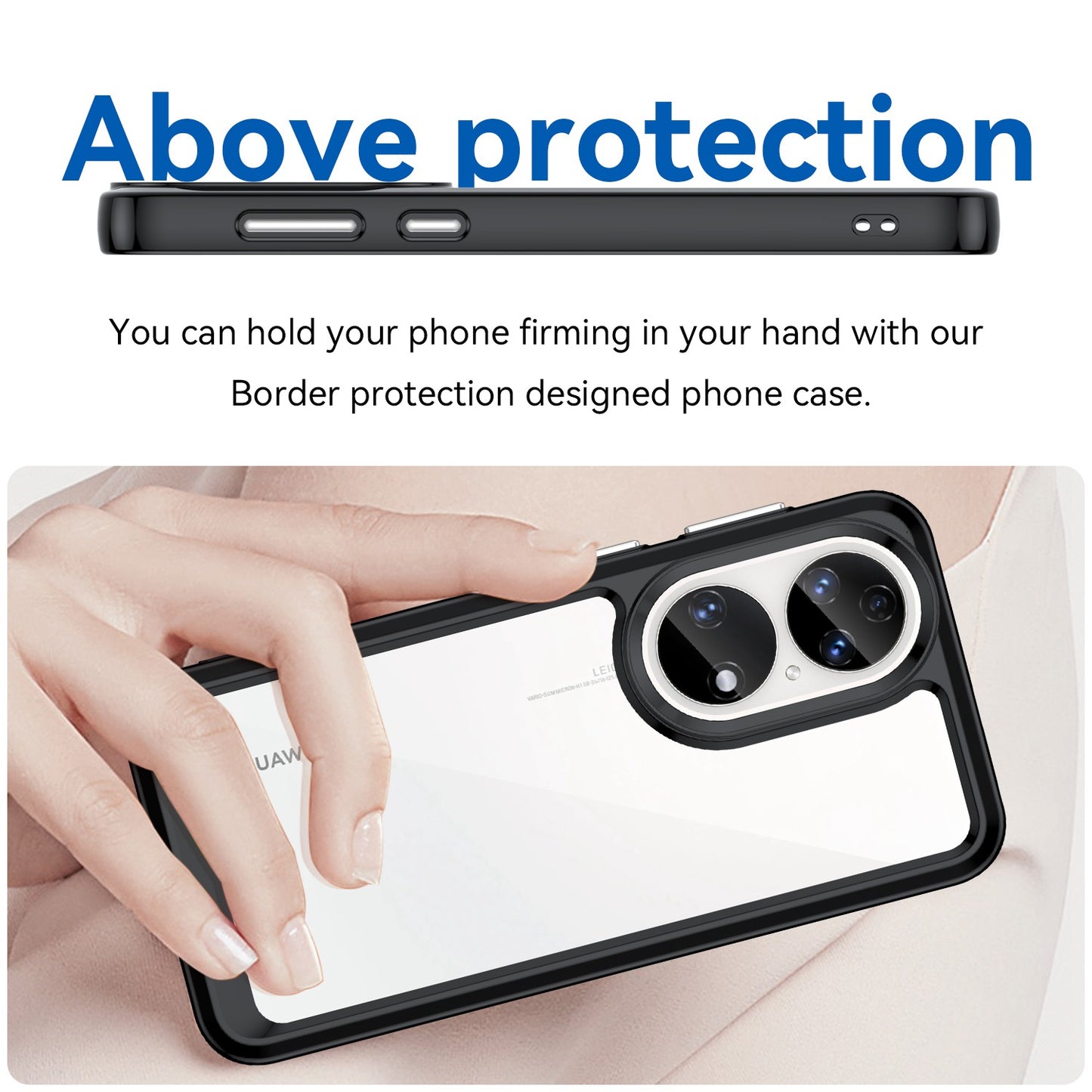 For Honor P50/P50E TPU + Acrylic Hybrid Case Independent PC Buttons Anti-dust Mobile Phone Shell