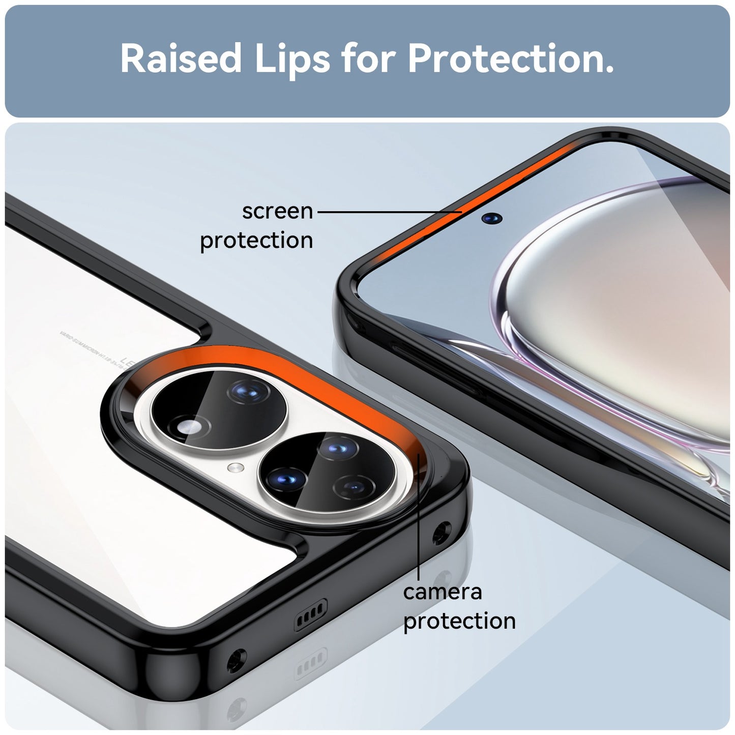 For Honor P50/P50E TPU + Acrylic Hybrid Case Independent PC Buttons Anti-dust Mobile Phone Shell