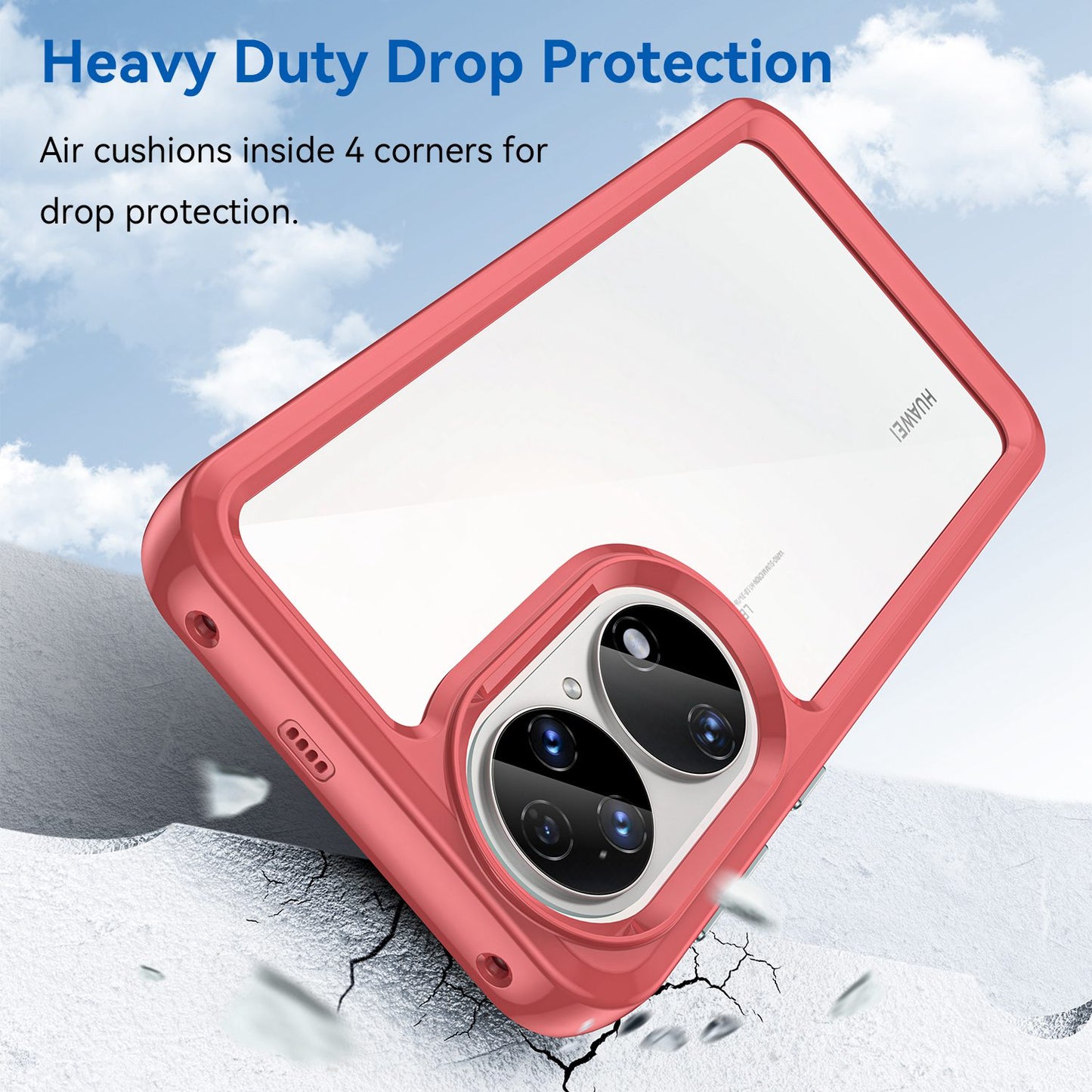 For Honor P50/P50E TPU + Acrylic Hybrid Case Independent PC Buttons Anti-dust Mobile Phone Shell