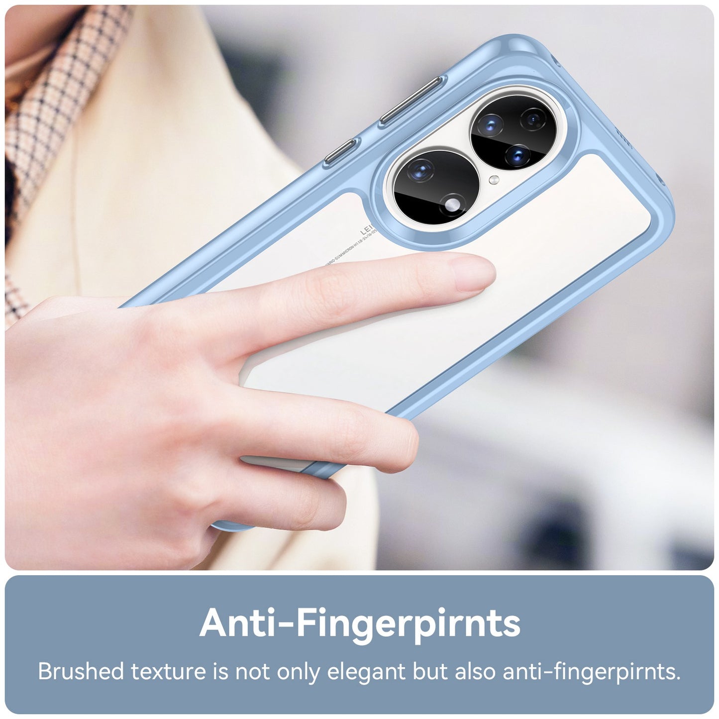 For Honor P50/P50E TPU + Acrylic Hybrid Case Independent PC Buttons Anti-dust Mobile Phone Shell
