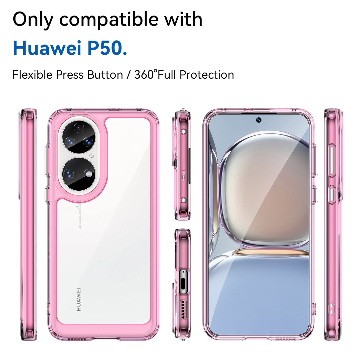 For Honor P50/P50E TPU + Acrylic Hybrid Case Independent PC Buttons Anti-dust Mobile Phone Shell